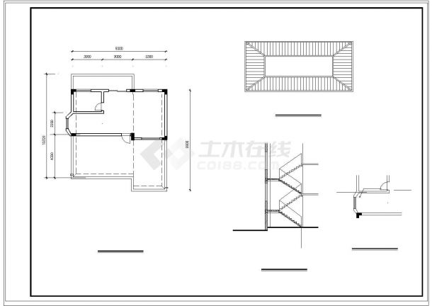 三层别墅cad结构设计施工图带效果图-图二