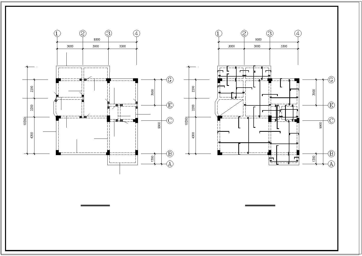 三层别墅cad结构设计施工图带效果图