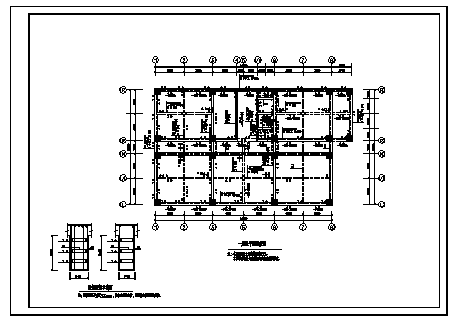 十三层钢筋混凝土框架剪力墙结构宾馆结构施工cad图，共三十七张-图二