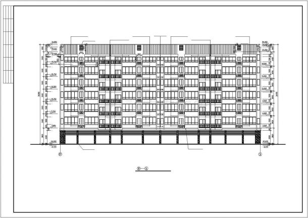 3800平米7层砌体结构住宅楼全套建筑设计CAD图纸（底层商用）-图一