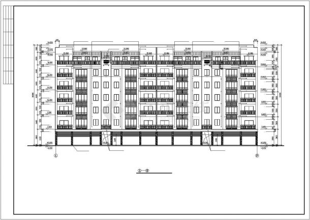 3800平米7层砌体结构住宅楼全套建筑设计CAD图纸（底层商用）-图二