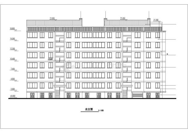 银川市某居住区5900平米6层混合结构住宅楼全套建筑设计CAD图纸-图一