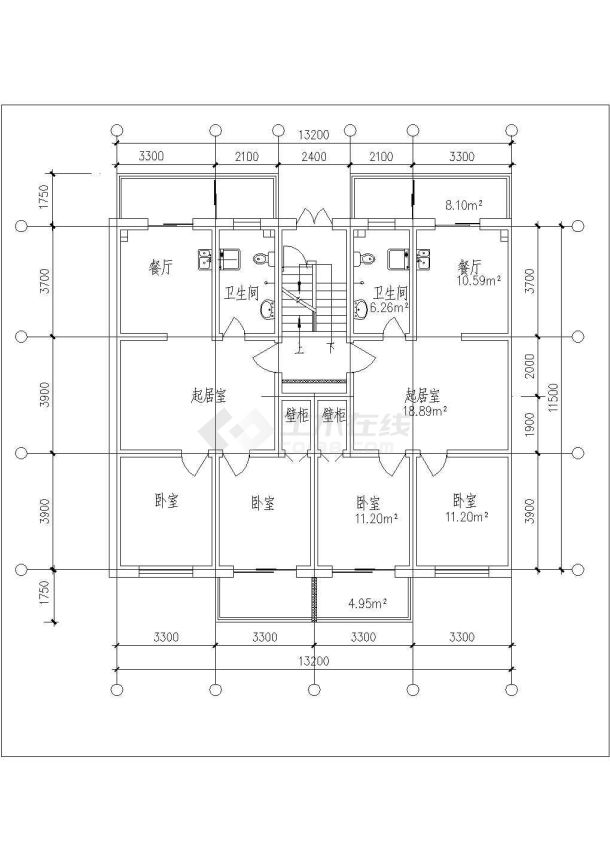 浙江省杭州市某职工宿舍、食堂及娱乐活动中心结构建筑cad施工图-图一