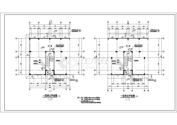 南昌市华侨新村住宅整体施工设计CAD图纸-图二