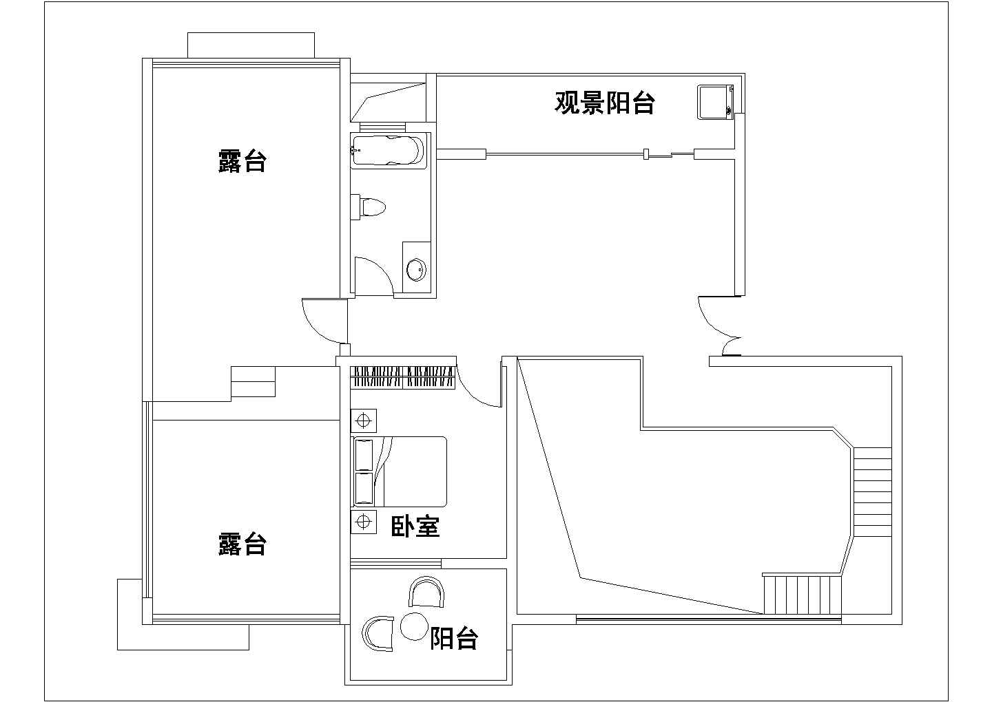 2100平米6层混合结构住宅楼建筑设计CAD图纸（含机房层和总平面图）