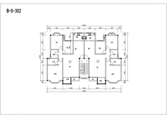 宁国市老城区多层砖混户型平面设计CAD图纸_图1