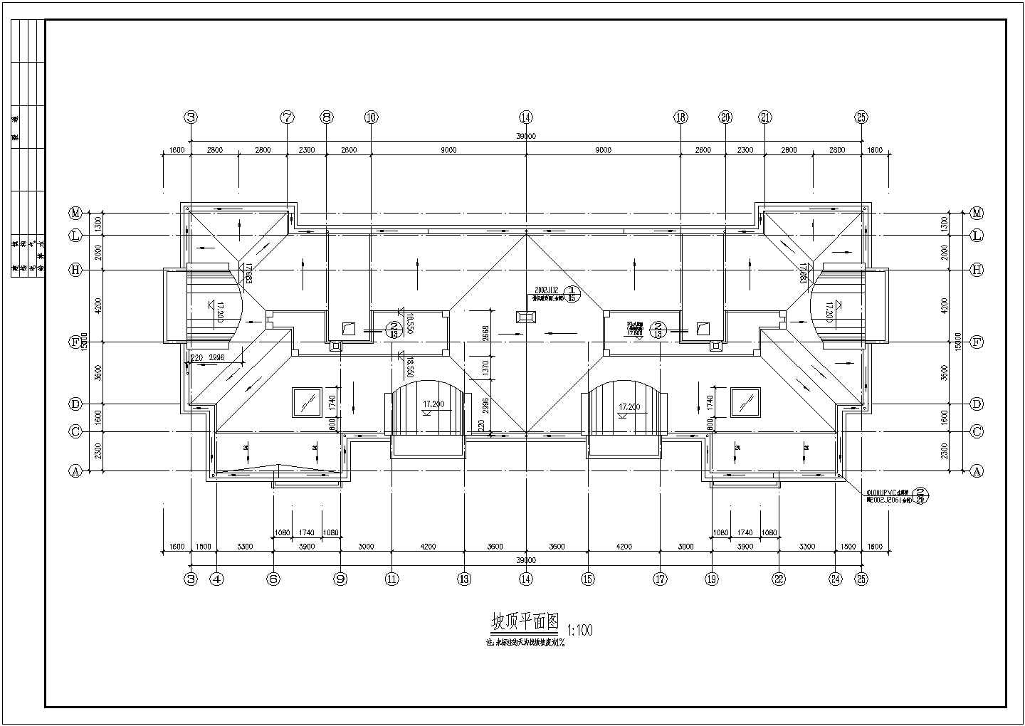 繁昌县某豪华住宅区1号楼平面施工设计CAD图纸