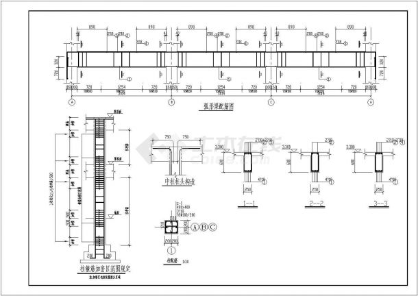 某长24米 经典圆形大门设计cad详细建筑施工图【含工程说明，含结构设计】-图一