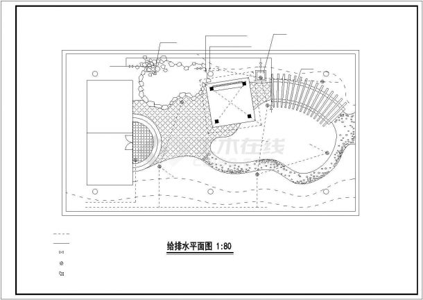 辽阳市昆阳花园小区住宅楼的屋顶景观花园全套设计CAD图纸-图一