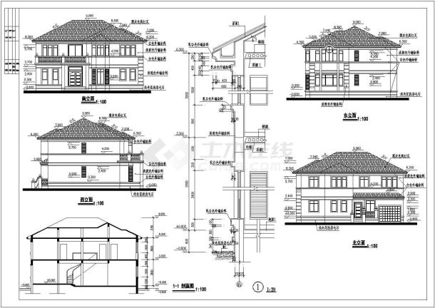 310平米别墅建筑设计施工图-图二