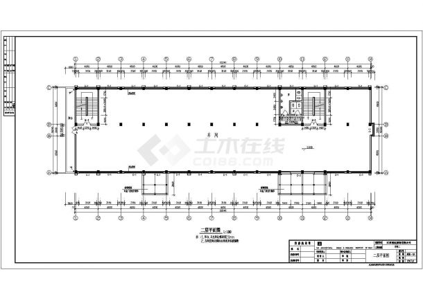 某服装公司三层框架结构生产车间设计cad全套建筑施工图（ 含设计说明）-图二