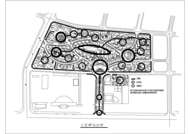 丹阳市市区某花园总平面规划分析CAD图-图一