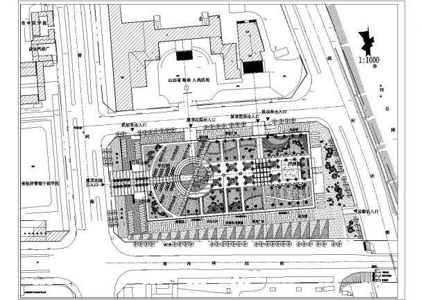 苏州市红太阳家具商场屋顶全套景观花园平面设计CAD图纸-图二