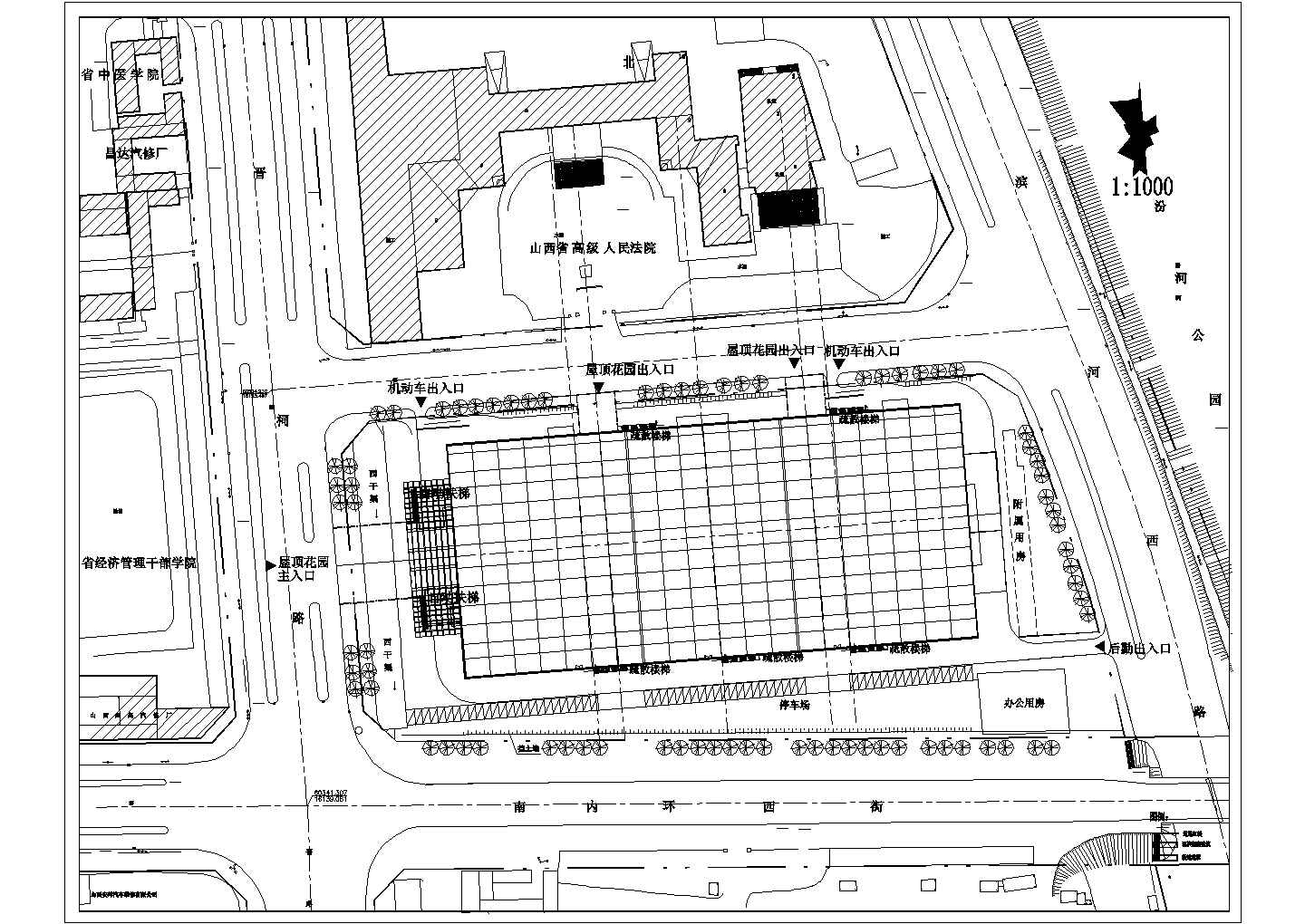 苏州市红太阳家具商场屋顶全套景观花园平面设计CAD图纸