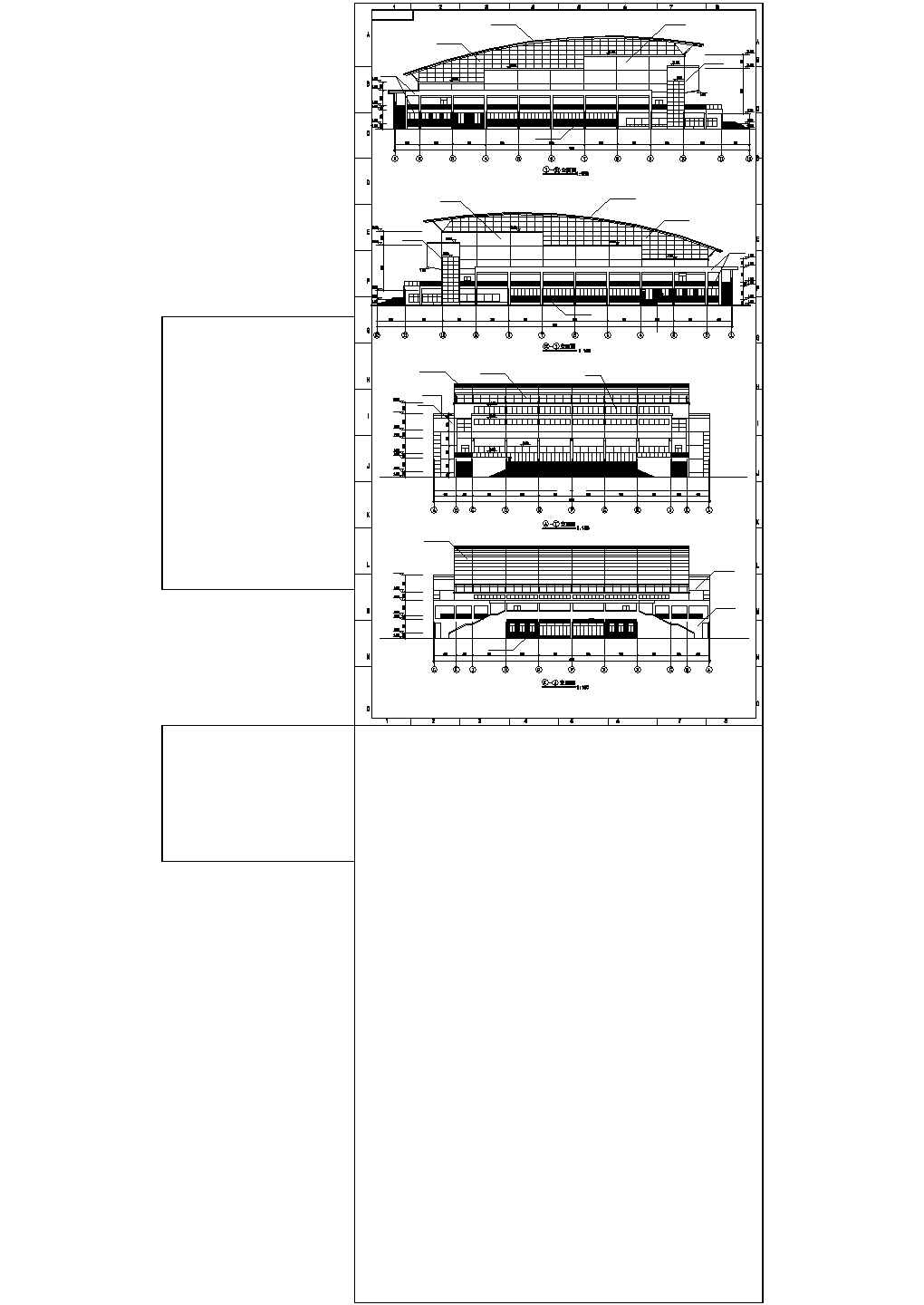 长77.6米 宽60.4米 2层 5780平米体育建筑施工图【平立剖 观众厅观众席平面 楼梯 门窗 节点详图 目录 说明】