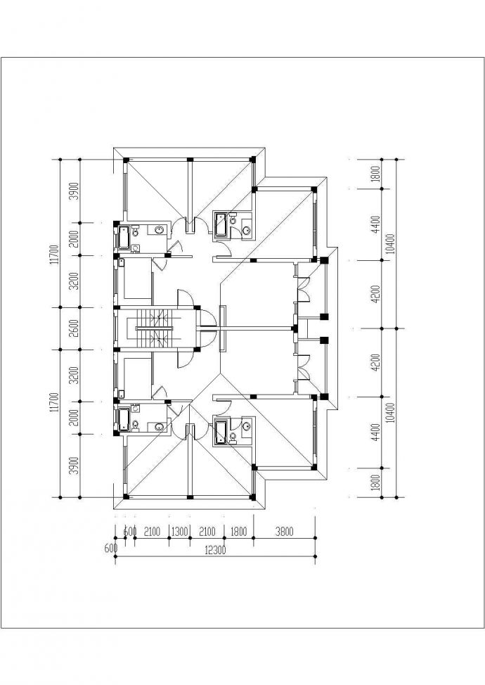 3200平米6层砖混结构住宅楼建筑设计CAD图纸（3套方案）_图1