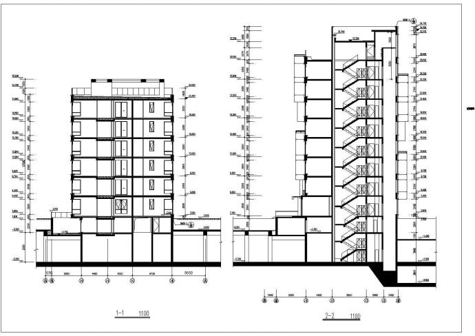 2900平米左右6层砌体结构住宅楼建筑设计CAD图纸（含储藏室）_图1