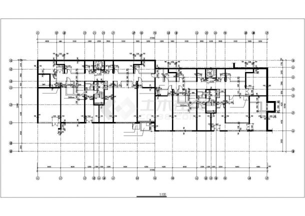 2900平米左右6层砌体结构住宅楼建筑设计CAD图纸（含储藏室）-图二