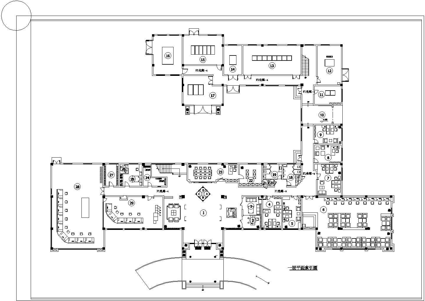 某办公楼整层室内装饰地面材料cad设计施工图
