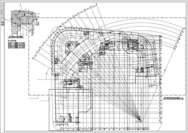 北京某大型商场地下室人防全套平面设计CAD图纸（AB两区）-图二