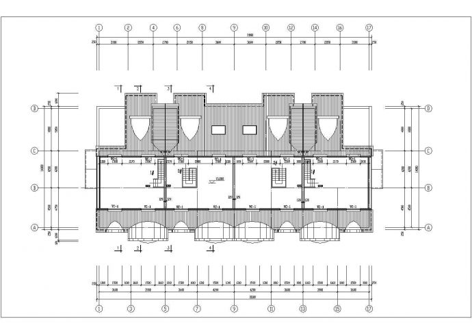 1600平米2层砖混结构迫坡屋顶住宅楼建筑设计CAD图纸（2套方案）_图1