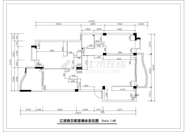 某地区江滨假日家居装修设计cad全套施工图纸（甲级院设计）-图一