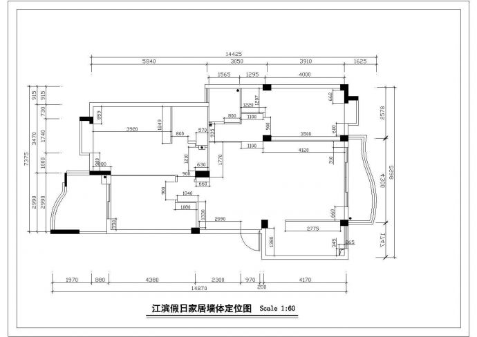 某地区江滨假日家居装修设计cad全套施工图纸（甲级院设计）_图1
