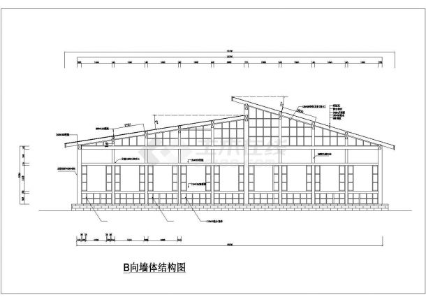 北京某幼儿园290平米单纯木结构活动室建筑设计CAD图纸-图一