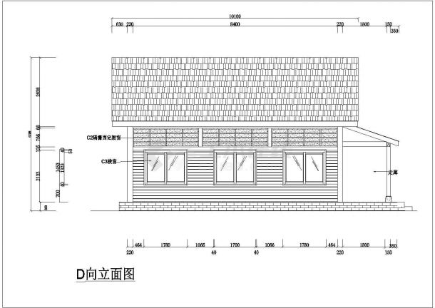 北京某幼儿园290平米单纯木结构活动室建筑设计CAD图纸-图二