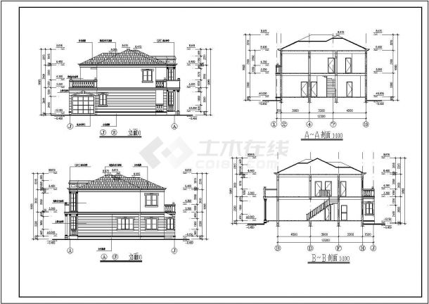 欧式风格自建别墅建筑方案图纸-图二