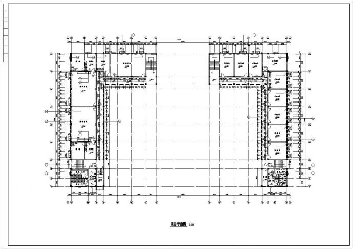 温州某中学6140平4层钢混框架结构教学楼建筑设计CAD图纸（含架空层）_图1