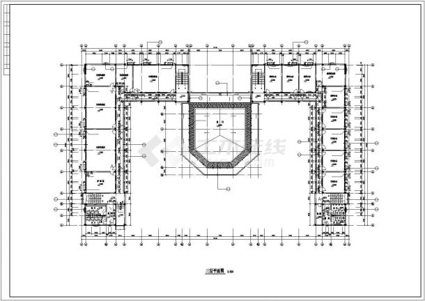 温州某中学6140平4层钢混框架结构教学楼建筑设计CAD图纸（含架空层）-图二