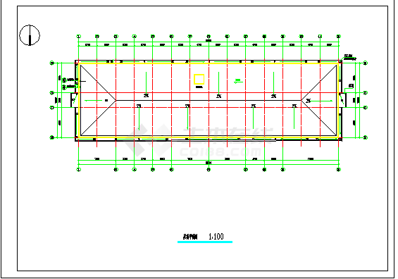 合肥市某工业区6700平米7层框架结构办公楼平立剖面设计CAD图纸-图二