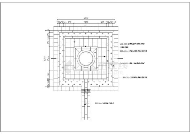 喷泉水体结构剖面CAD参考图-图一