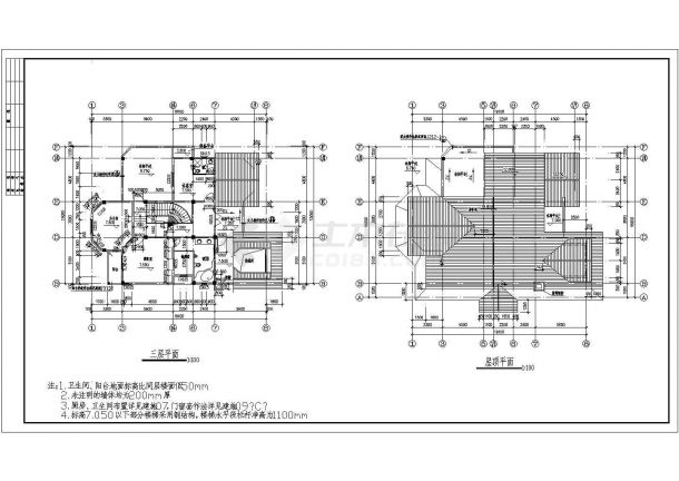 624.5平米别墅建筑设计施工图-图二