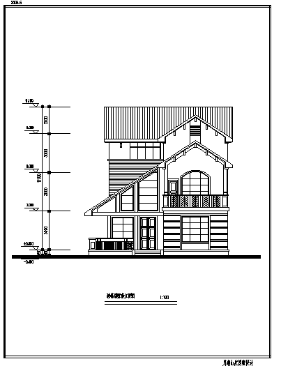 某三层农村独栋双拼别墅建筑设计cad图，共七张-图二