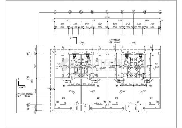 某小区连体别墅地下车库规划设计CAD图（含设计说明）-图一