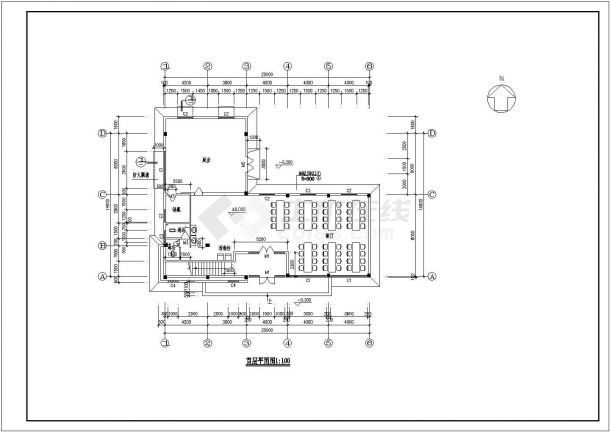 延吉市某工厂宿舍加餐厅全套的cad设计施工图纸-图一