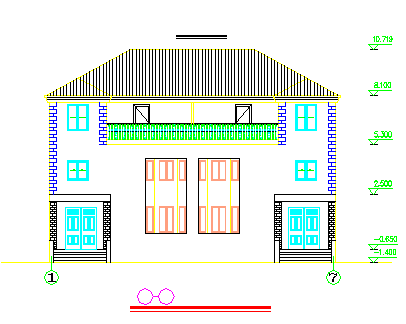 某地小别墅方案建筑设计cad图纸_图1
