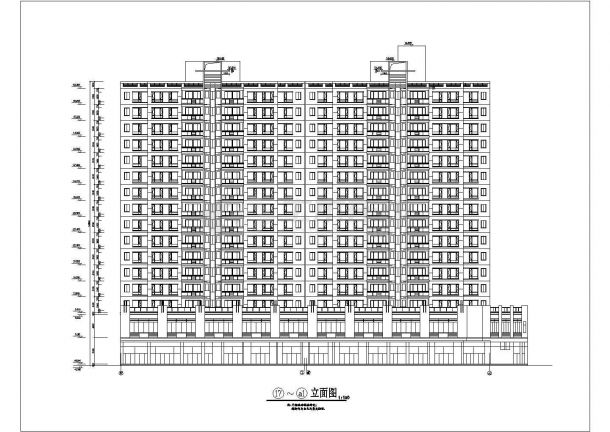 1.2万平米16层框架结构商住楼建筑设计CAD图纸（1-2层商用）-图二