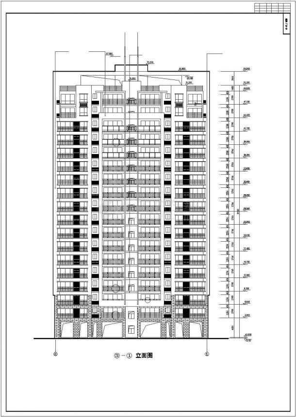 1.1万平米17层剪力墙结构住宅楼全套建筑设计CAD图纸（含架空层）-图一