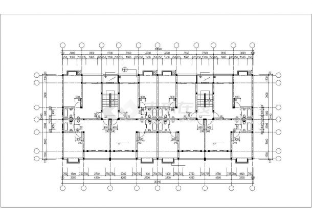 永州市紫辰花园小区2600平米5层砖混结构住宅楼建筑设计CAD图纸-图二