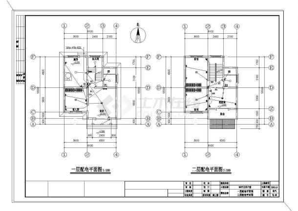 某194平方米三层单家独院别墅建筑水电图纸-图二