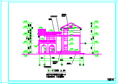 小型别墅建筑施工cad设计图-图二