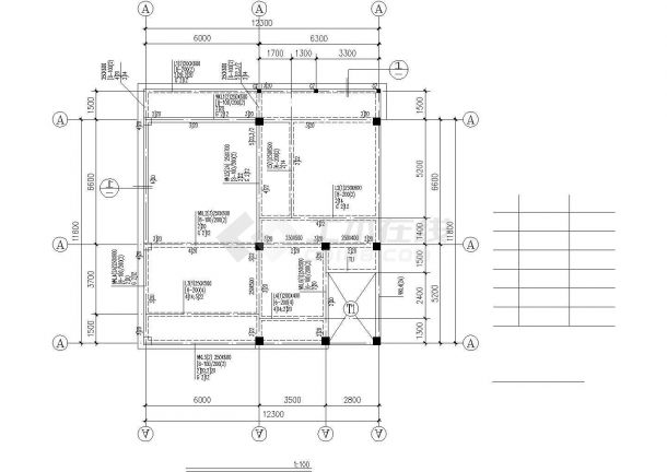 某5层钢筋混凝土框架私人住宅建筑结构全套设计施工CAD图纸-图一