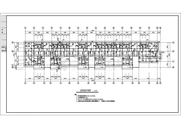某六层框架小区住宅楼建筑结构全套设计施工CAD图纸-图二