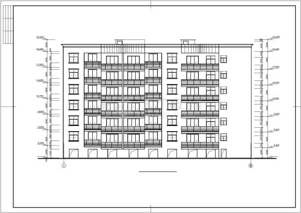 某六层砖混住宅楼建筑结构设计施工CAD图纸-图二