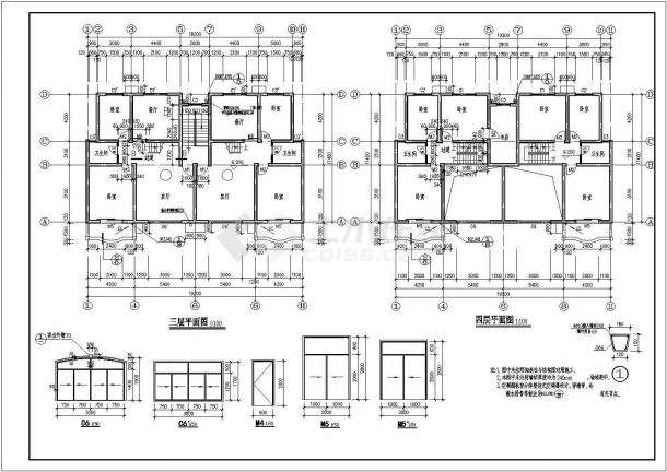 宁波多层住宅楼底商私人住宅楼设计CAD详细建筑施工图-图二