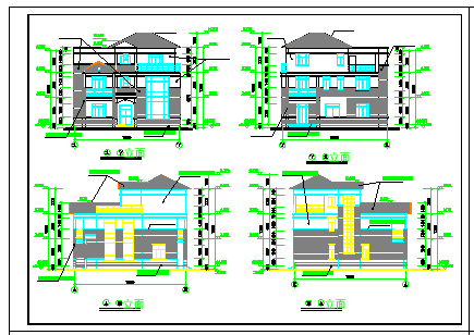 某豪华别墅建筑设计cad图纸含效果图-图二