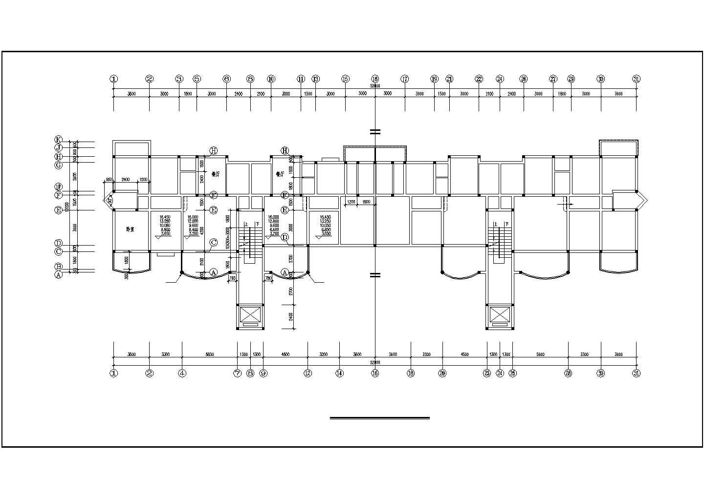 某七层砖混单元住宅楼建筑结构设计施工CAD图纸